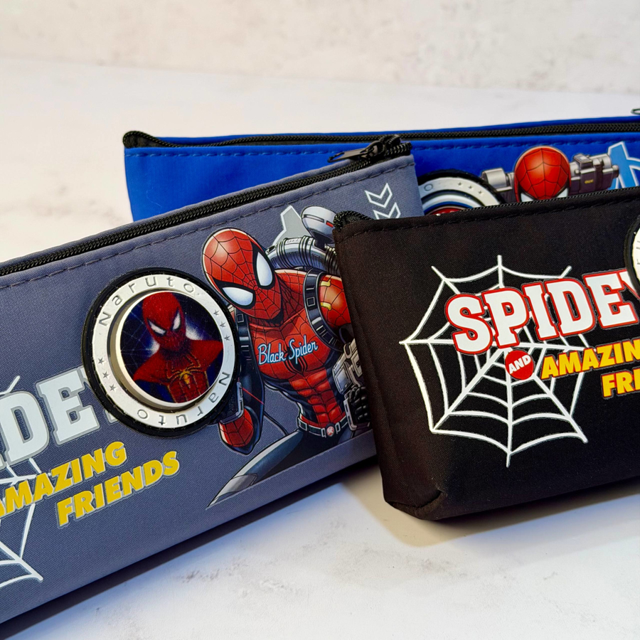 جامدادی پسرانه تک زیپ طرح مرد عنکبوتی کد H-429