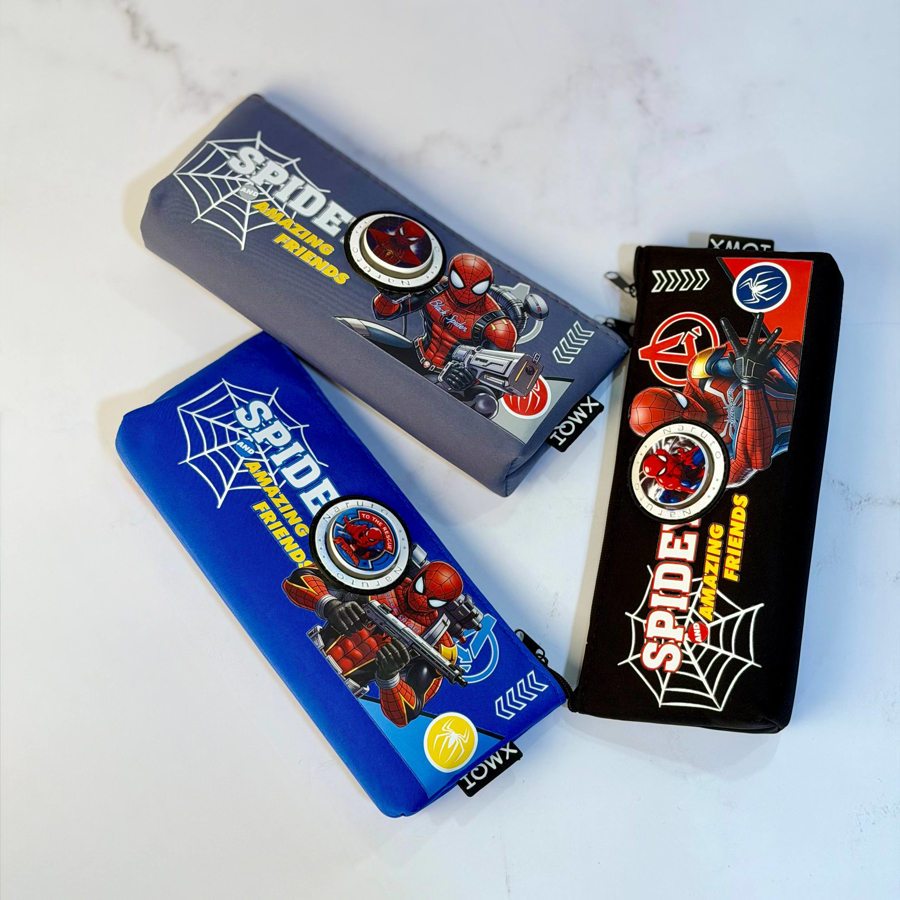 جامدادی پسرانه تک زیپ طرح مرد عنکبوتی کد H-429