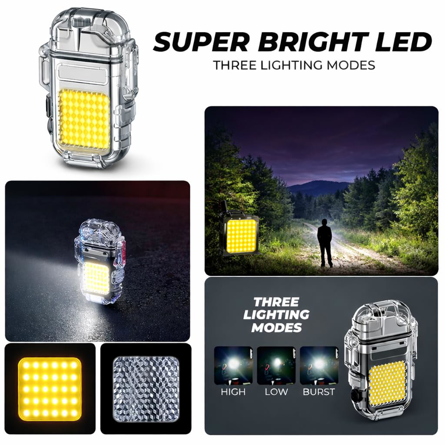 فندک المنتی و چراغ قوه کیس دار شارژی