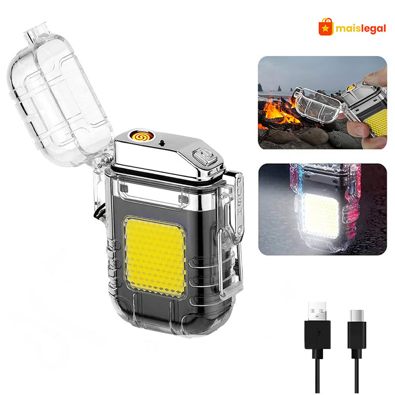 فندک المنتی و چراغ قوه کیس دار شارژی