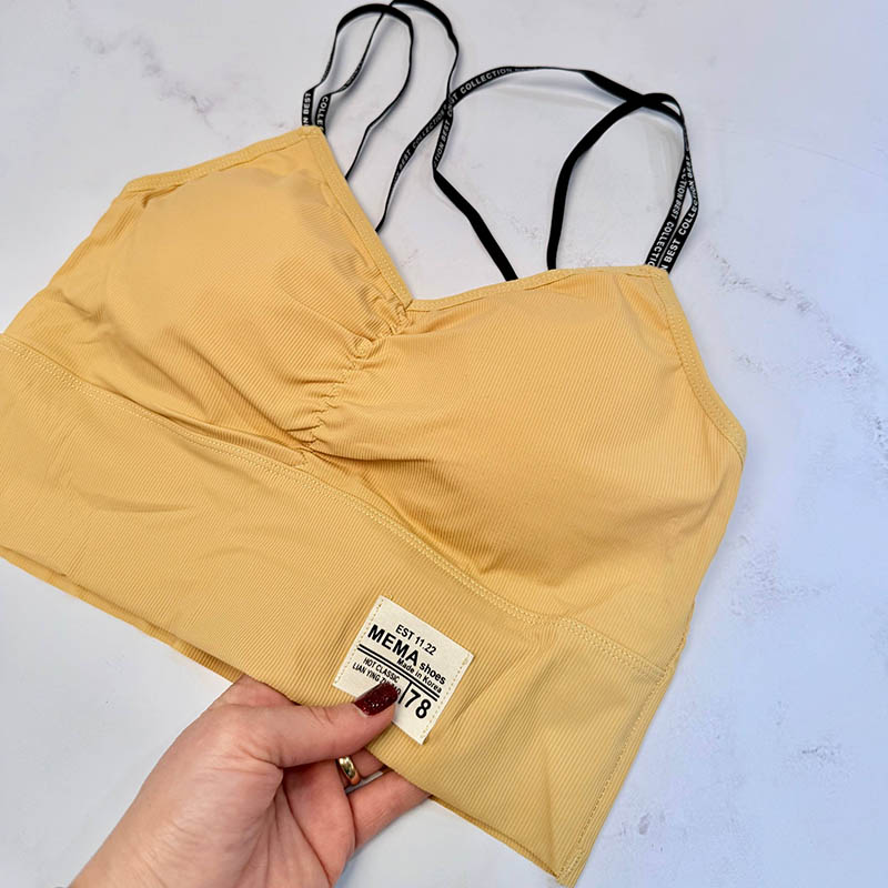 نیم‌ تنه کراپ زنانه وارداتی مدل اسپرت بندضربدری کد 2087