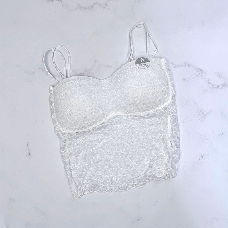 نیم‌ تنه کراپ زنانه وارداتی مدل حریر و گیپور کد 365