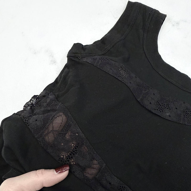 نیم‌ تنه کراپ زنانه وارداتی مدل نیمه گیپور کد 173