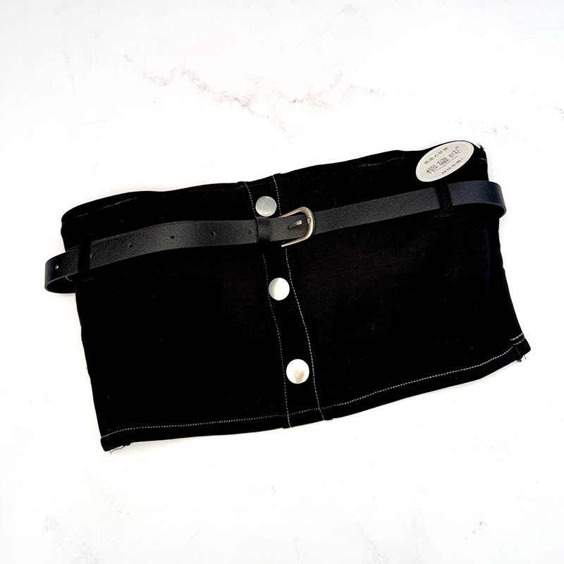 نیم‌ تنه کراپ زنانه وارداتی مدل کمربندی کد 2801