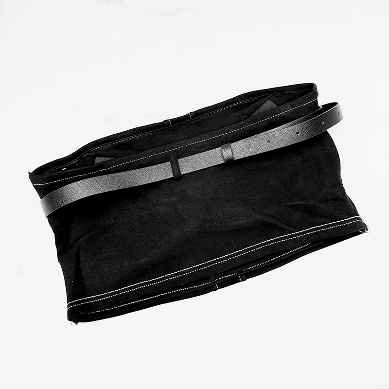 نیم‌ تنه کراپ زنانه وارداتی مدل کمربندی کد 2801