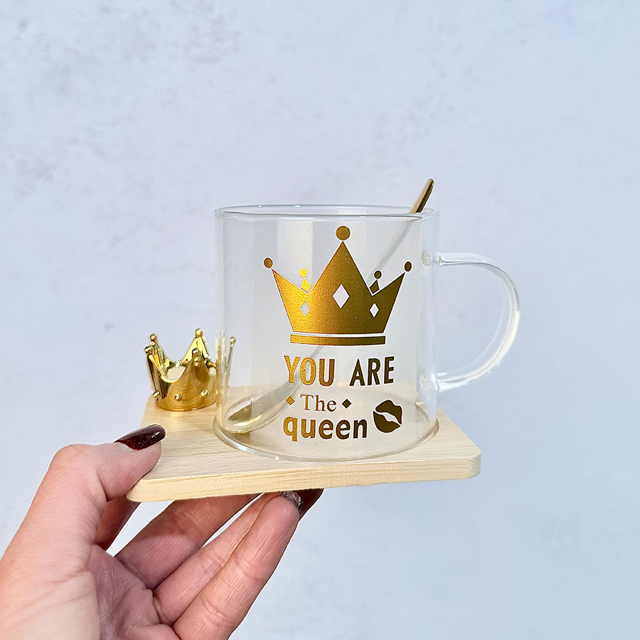 ماگ زیر چوبی بامبو قاشق دار مخصوص هدیه