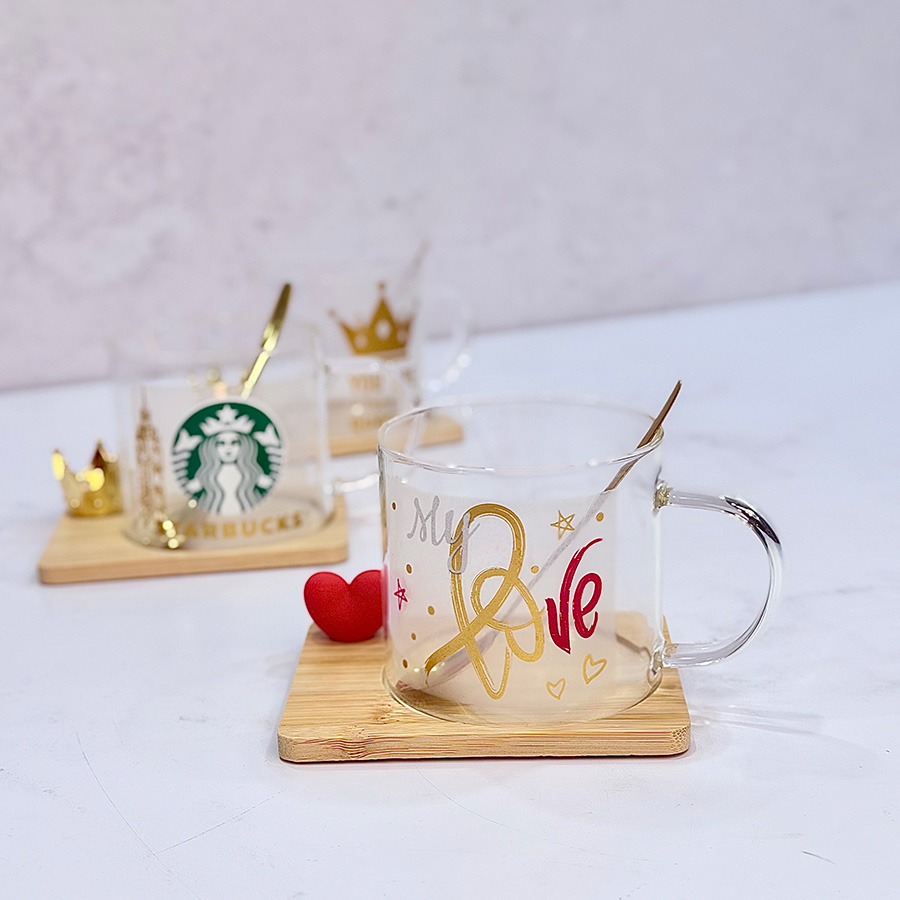 ماگ زیر چوبی بامبو قاشق دار مخصوص هدیه