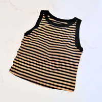 نیم‌ تنه کراپ زنانه وارداتی مدل راه راه کد 2381