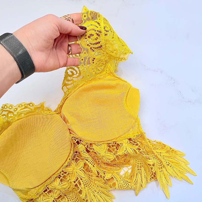 نیم‌ تنه کراپ زنانه وارداتی مدل تمام گیپور کد 116