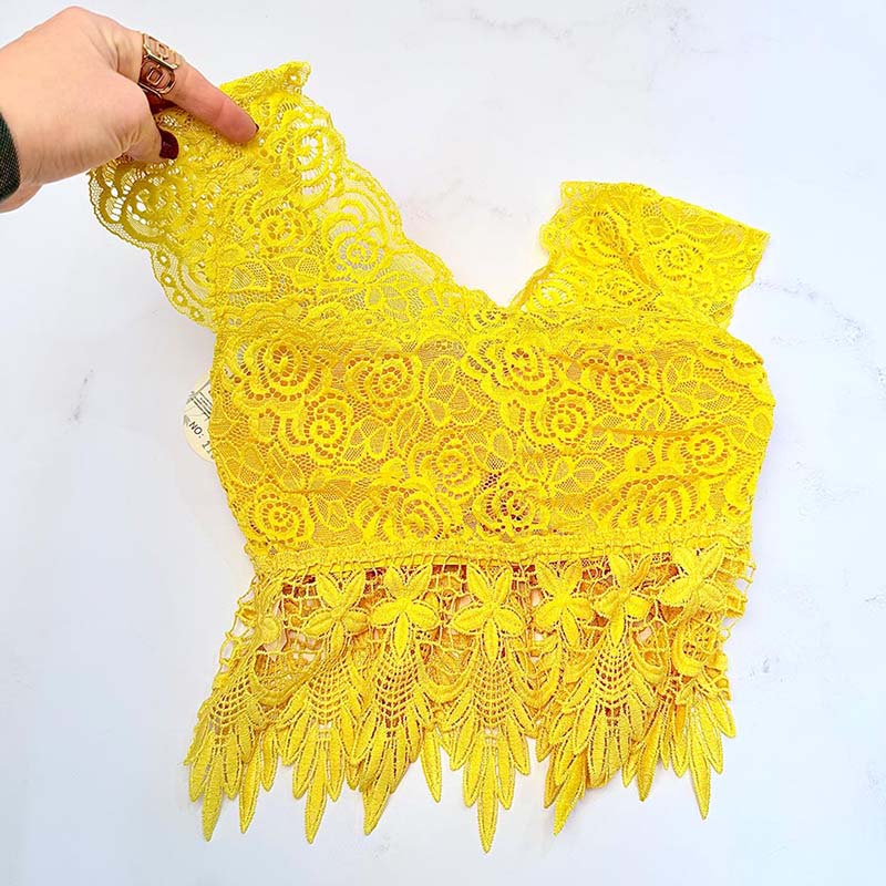 نیم‌ تنه کراپ زنانه وارداتی مدل تمام گیپور کد 116