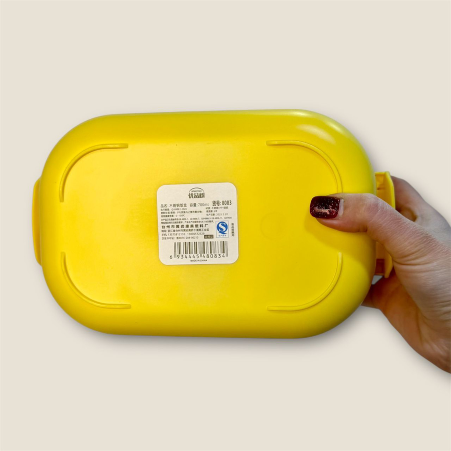 ظرف غذا داخل استیل دو خانه (لانچ باکس) مناسب مدرسه و مهد و محل کار Y66-Y67