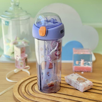 قمقمه کودک نشکن دو مخزن استوانه ای نی دار 600ml