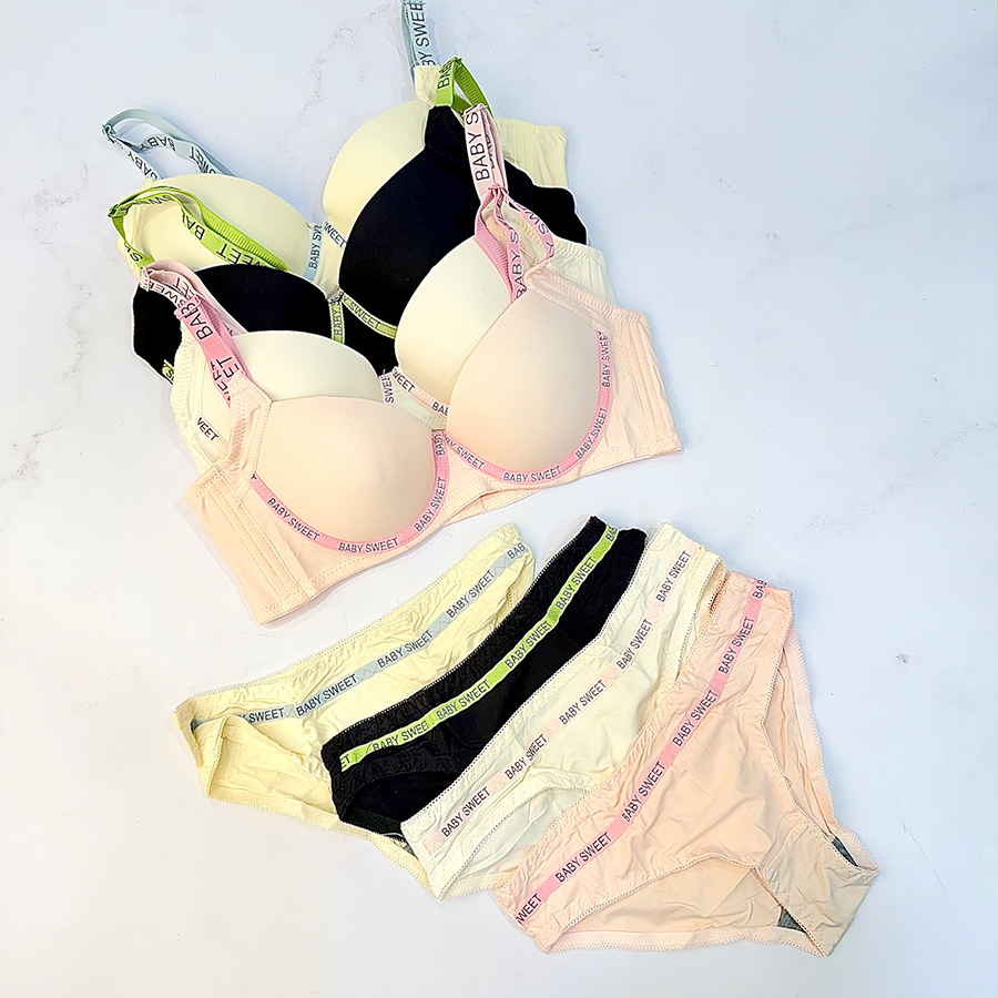 ست شورت و سوتین زنانه اسفنجی فنر دار sweet baby