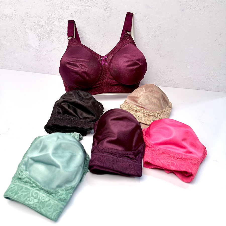 سوتین زنانه پرلون پرسی بدون فنر کاپ B برند شادی کد 522