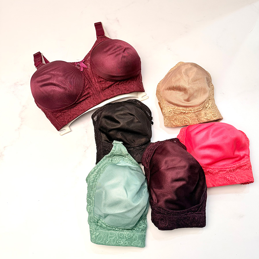 سوتین زنانه پرلون پرسی بدون فنر کاپ B برند شادی کد 522