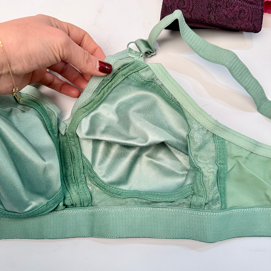 سوتین زنانه پرلون پرسی بدون فنر کاپ B برند شادی کد 522