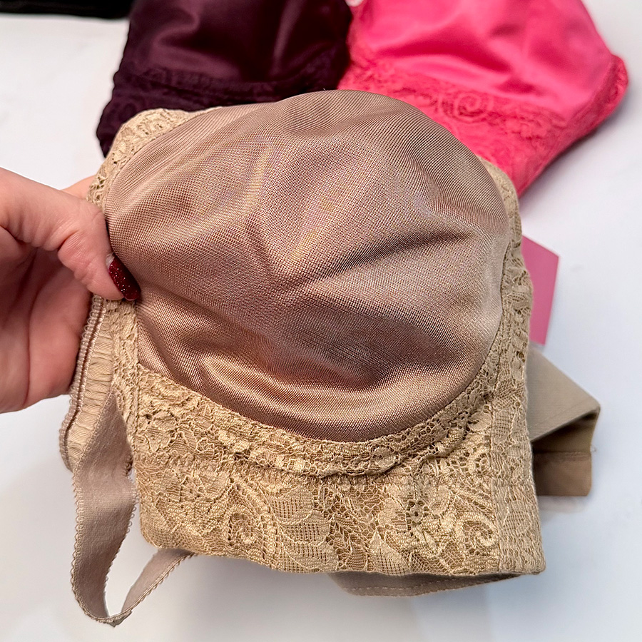 سوتین زنانه پرلون پرسی بدون فنر کاپ B برند شادی کد 522