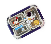 ظرف غذا کودک (لانچ باکس) داخل استیل 304 طرح فضانورد Y69-70