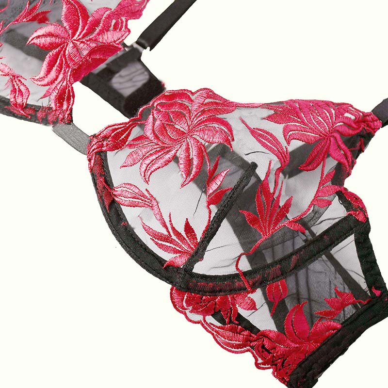 ست لباس زیر فانتزی شورت و سوتین شیشه‌ای برند SHEIN کد 247