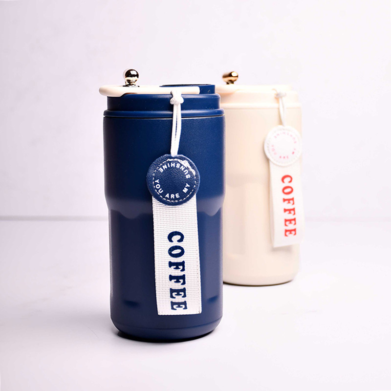 تراول ماگ دماسنج دار عایق چکه استیل 316 کافی و چای 420ml کد 4806