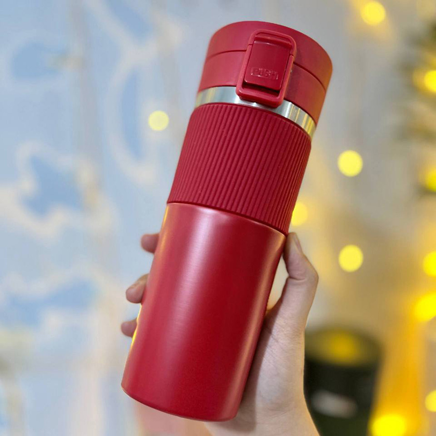 تراول ماگ دور سیلیکونی قفل دار استیل 304 مدل 15072 حجم 450ml