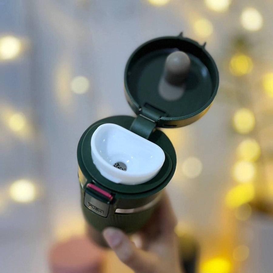 تراول ماگ دور سیلیکونی قفل دار استیل 304 مدل 15072 حجم 450ml