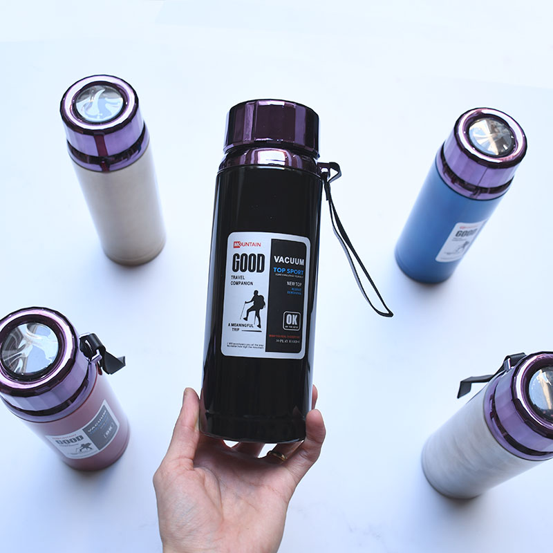 فلاسک کوهنوردی صافی دار درب بنفش استیل 316 درجه یک