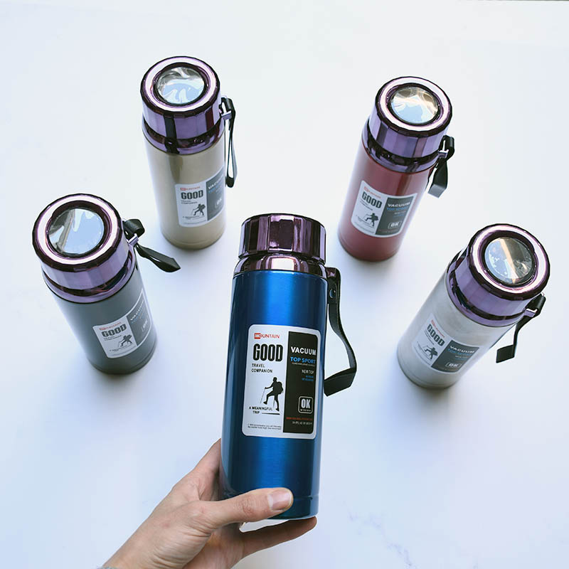 فلاسک کوهنوردی صافی دار درب بنفش استیل 316 درجه یک