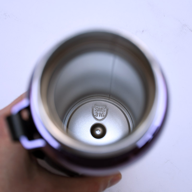 فلاسک کوهنوردی صافی دار درب بنفش استیل 316 درجه یک