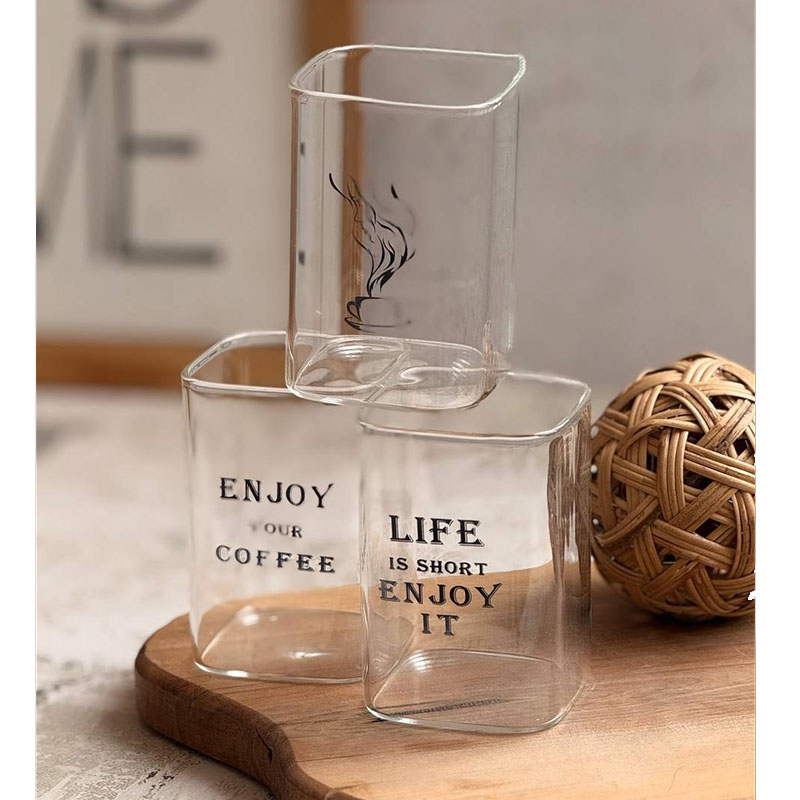 لیوان پیرکس مربع بدون دسته