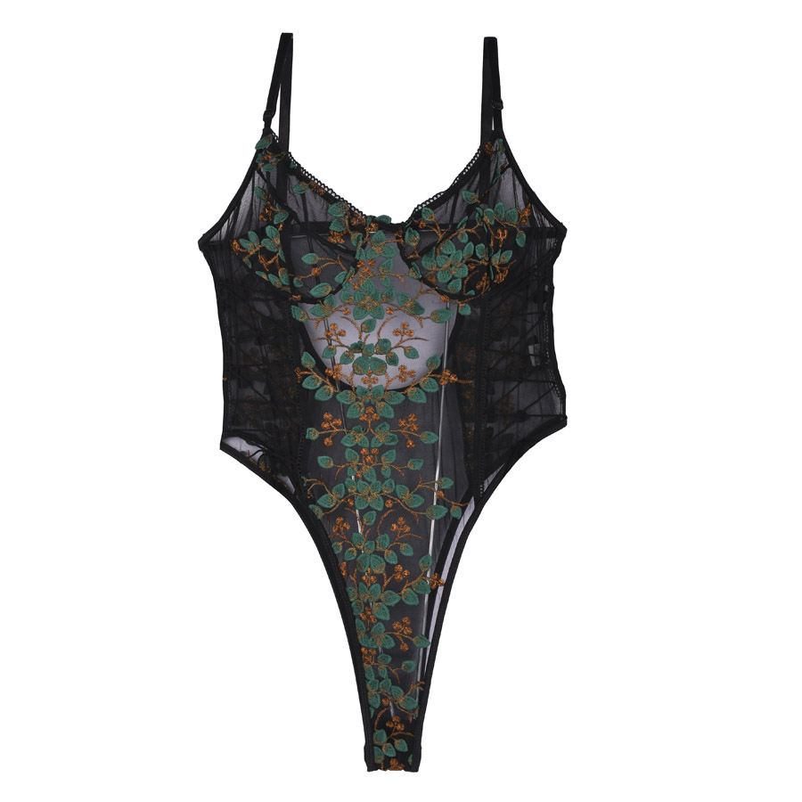 بادی فانتزی شیشه‌ای بغل بنددار برند SHEIN کد 685