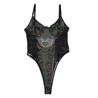 بادی فانتزی شیشه‌ای بغل بنددار برند SHEIN کد 685