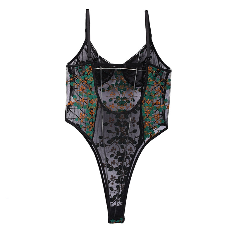 بادی فانتزی شیشه‌ای بغل بنددار برند SHEIN کد 685