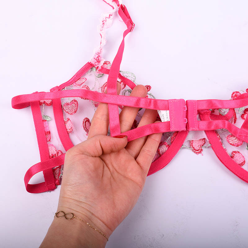 ست لباس زیر فانتزی شورت و سوتین شیشه‌ای برند SHEIN کد 162