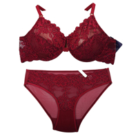 ست لباس زیر شورت و سوتین گیپوری جلو بازشو برند Fitan کد 161