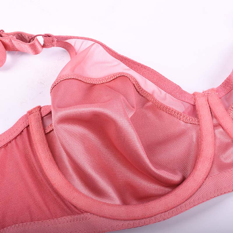 سوتین زنانه پرلون ساتن براق فنردار کاپ B برند شادی کد 60