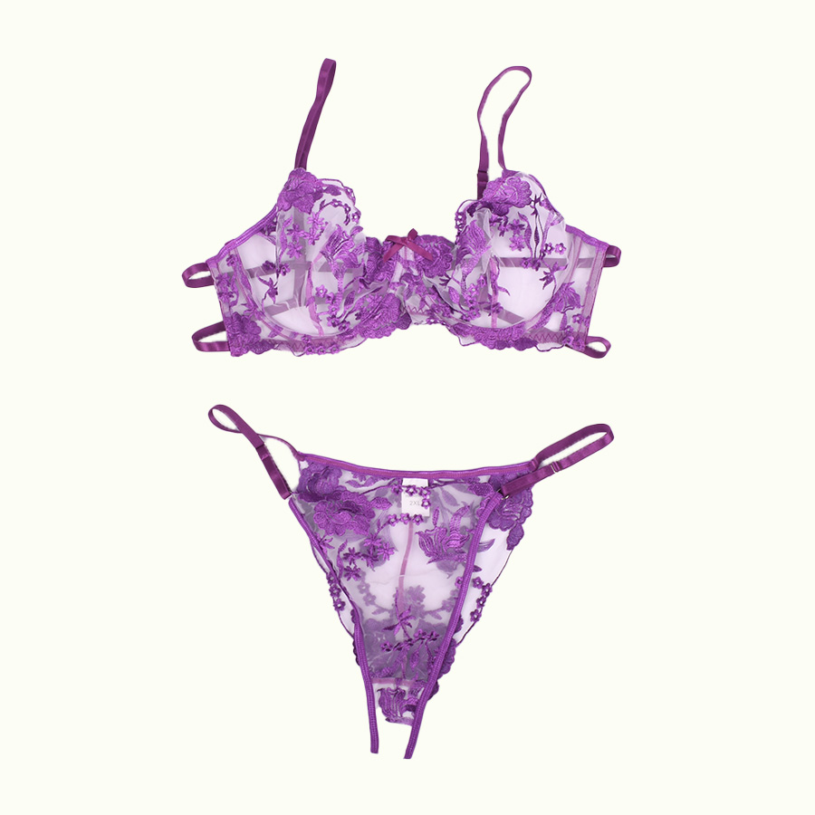 ست لباس زیر فانتزی شورت و سوتین فنردار برند SHEIN کد 202