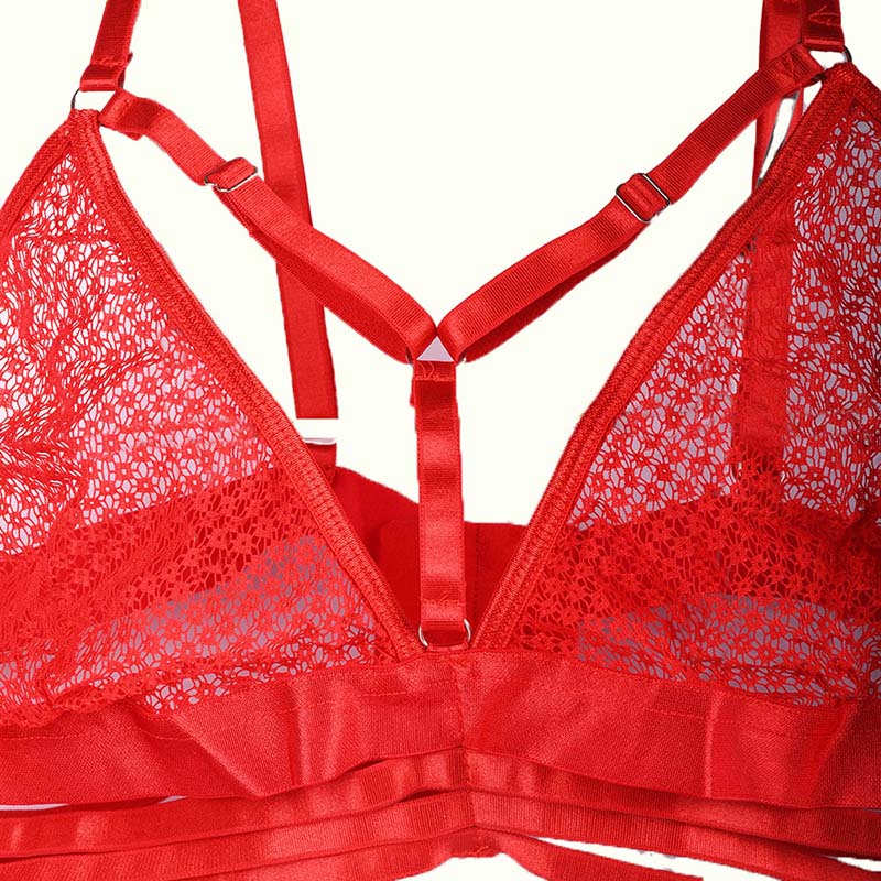 ست لباس زیر فانتزی شورت و سوتین توری برند SHEIN کد 108