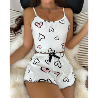 ست تاپ و شورتک زنانه کبریتی مدل قلبی