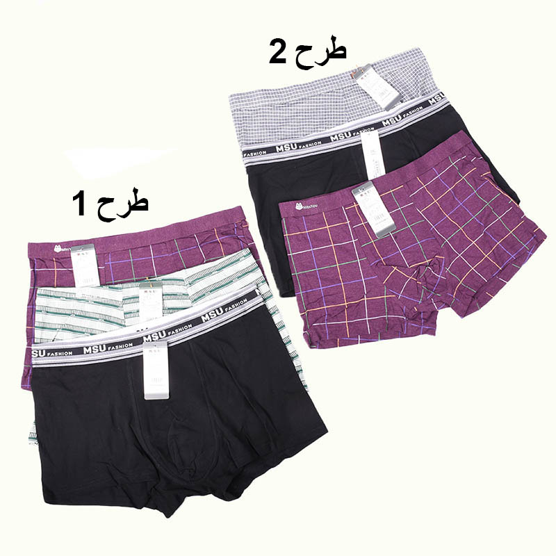 شورت باکسر مردانه برند طرح کولسی بسته سه عددی