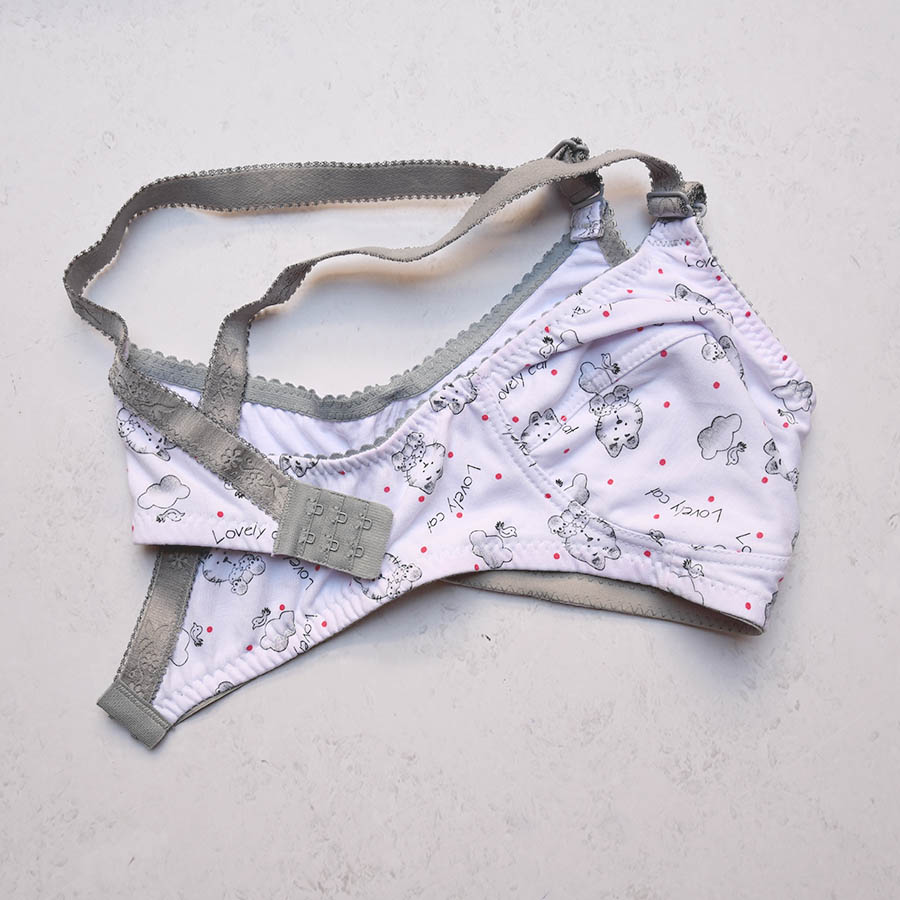 سوتین نخی ضد حساسیت بدون فنر و بدون اسفنج طرح دار فانتزی