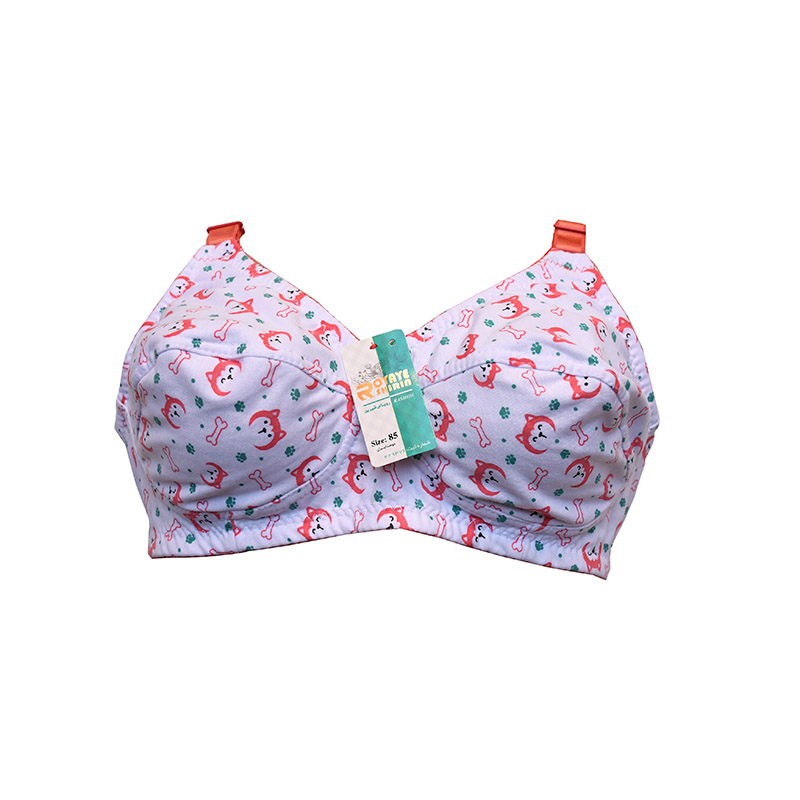 سوتین نخی ضد حساسیت بدون فنر و بدون اسفنج طرح دار فانتزی