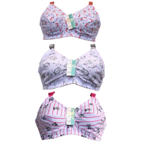 سوتین نخی ضد حساسیت بدون فنر و بدون اسفنج طرح دار فانتزی