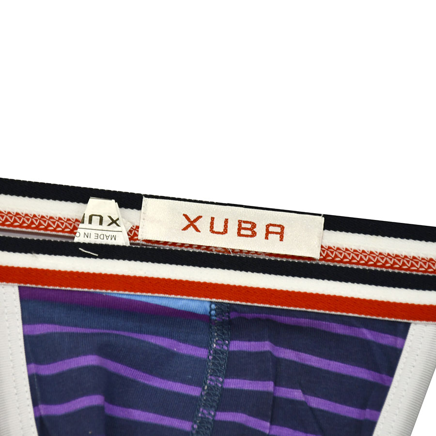 شورت فانتزی مردانه وارداتی مدل پشت باز طرح راه راه برند XUBA کد 328