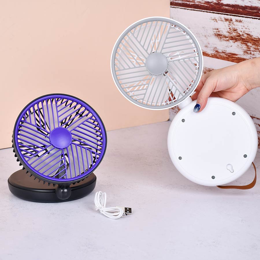 مینی پنکه شارژی رومیزی پایه دار سه سرعته کد F19