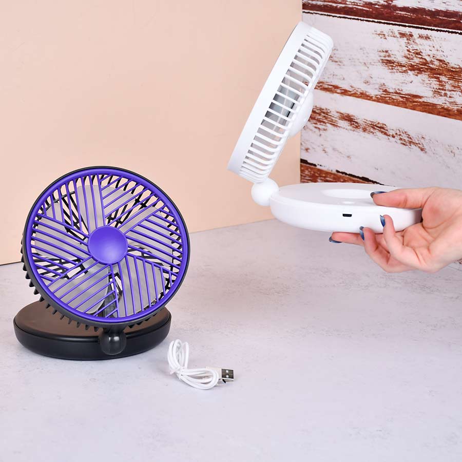 مینی پنکه شارژی رومیزی پایه دار سه سرعته کد F19