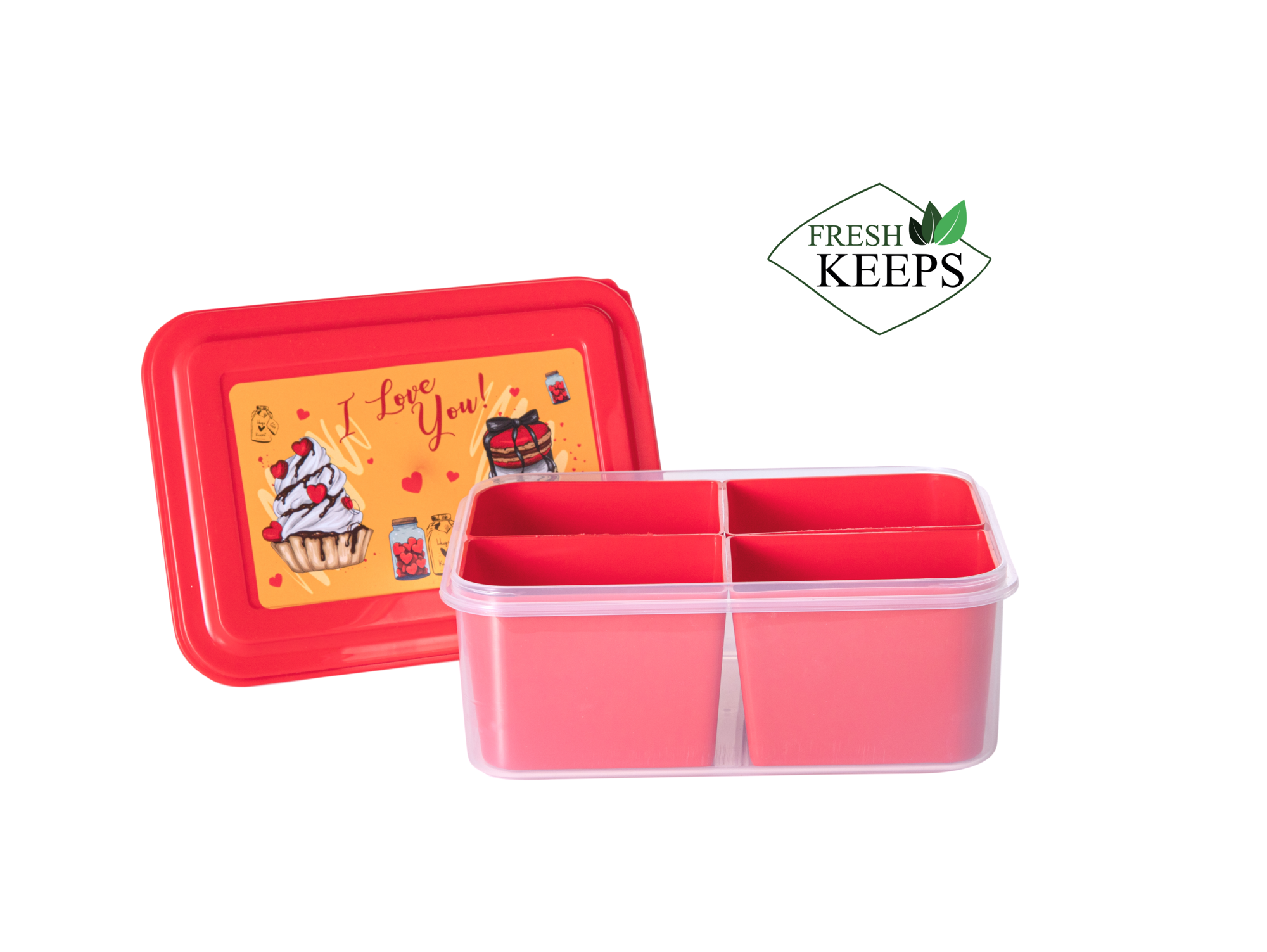 ظروف نگهدارنده مستطیلی 4 خانه Fresh Keeps