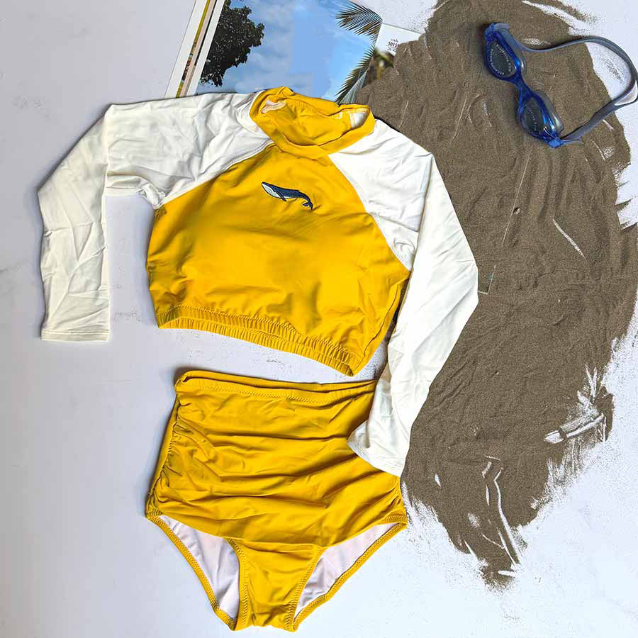 مایو زنانه وارداتی 2 تکه Xiao Tao Swimsuit طرح وال کد 19010